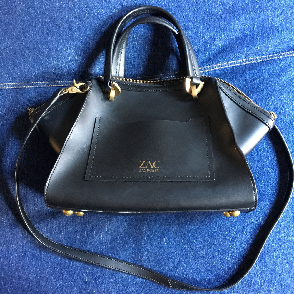Zac Posen Eartha Iconic Black Leather Purse